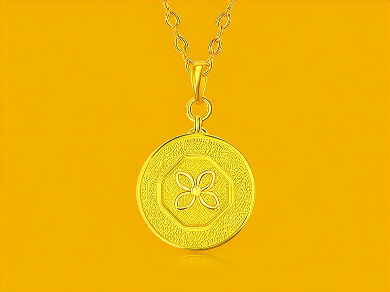 黄金吊坠项链图片