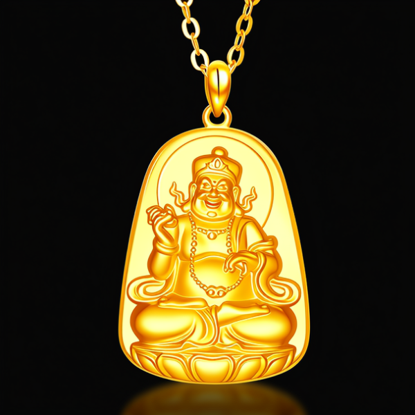 黄财神黄金吊坠图片