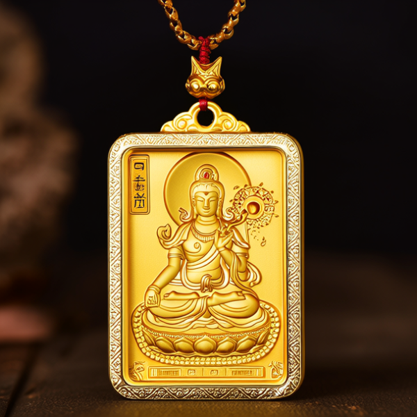 大日如来黄金吊坠图片 大日如来黄金吊坠图片